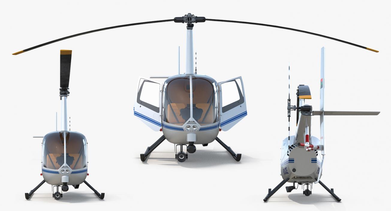 3D model Police Helicopter Robinson R44