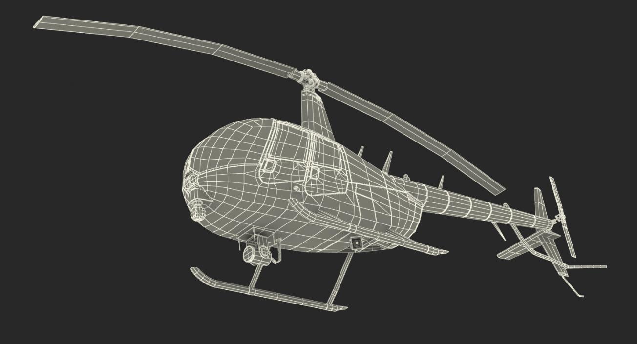 3D model Police Helicopter Robinson R44