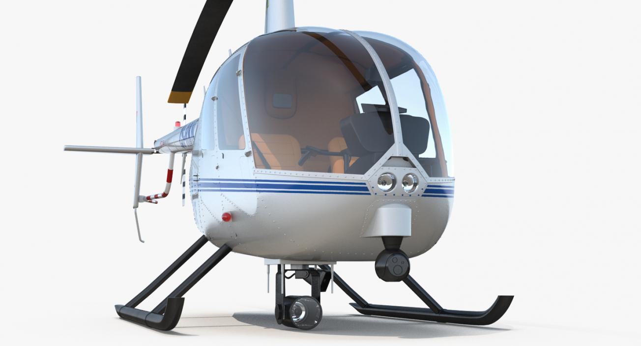 3D model Police Helicopter Robinson R44