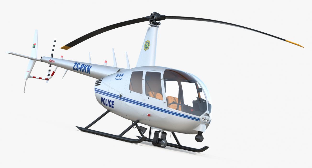 3D model Police Helicopter Robinson R44