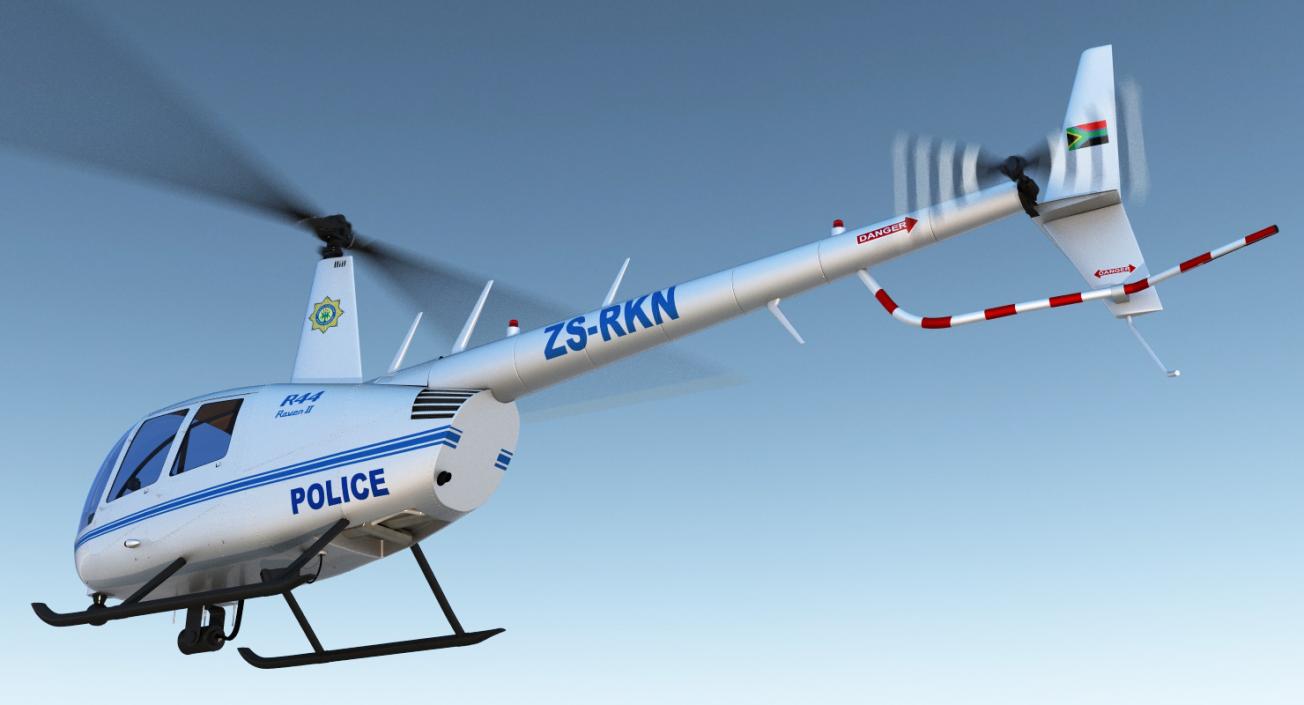 3D model Police Helicopter Robinson R44