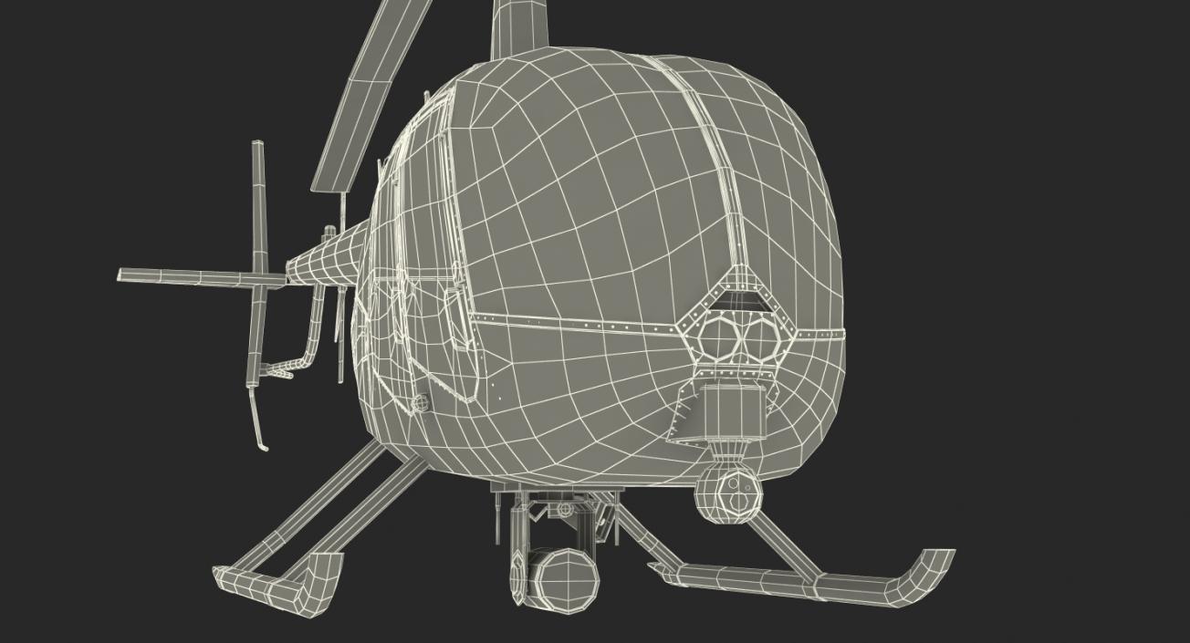 3D model Police Helicopter Robinson R44