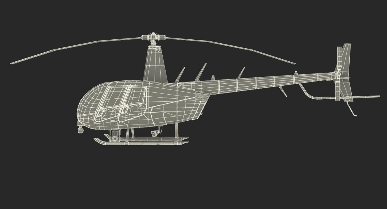 3D model Police Helicopter Robinson R44