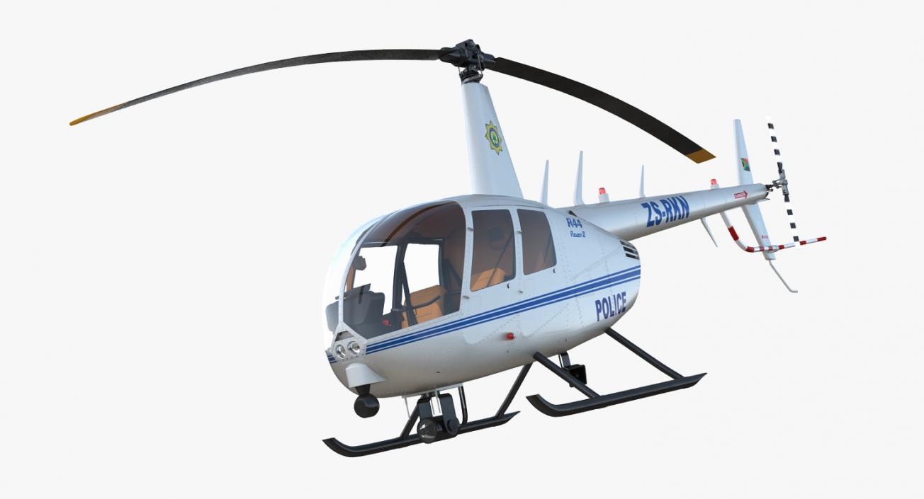 3D model Police Helicopter Robinson R44