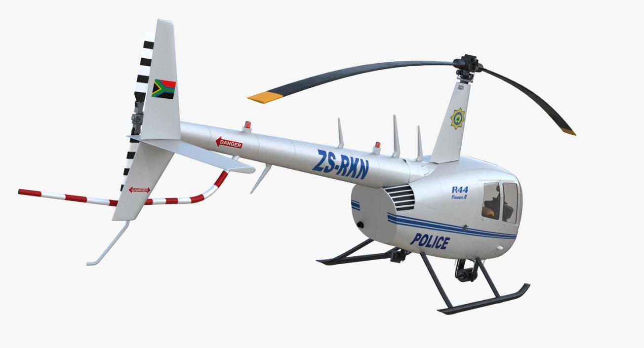 3D model Police Helicopter Robinson R44