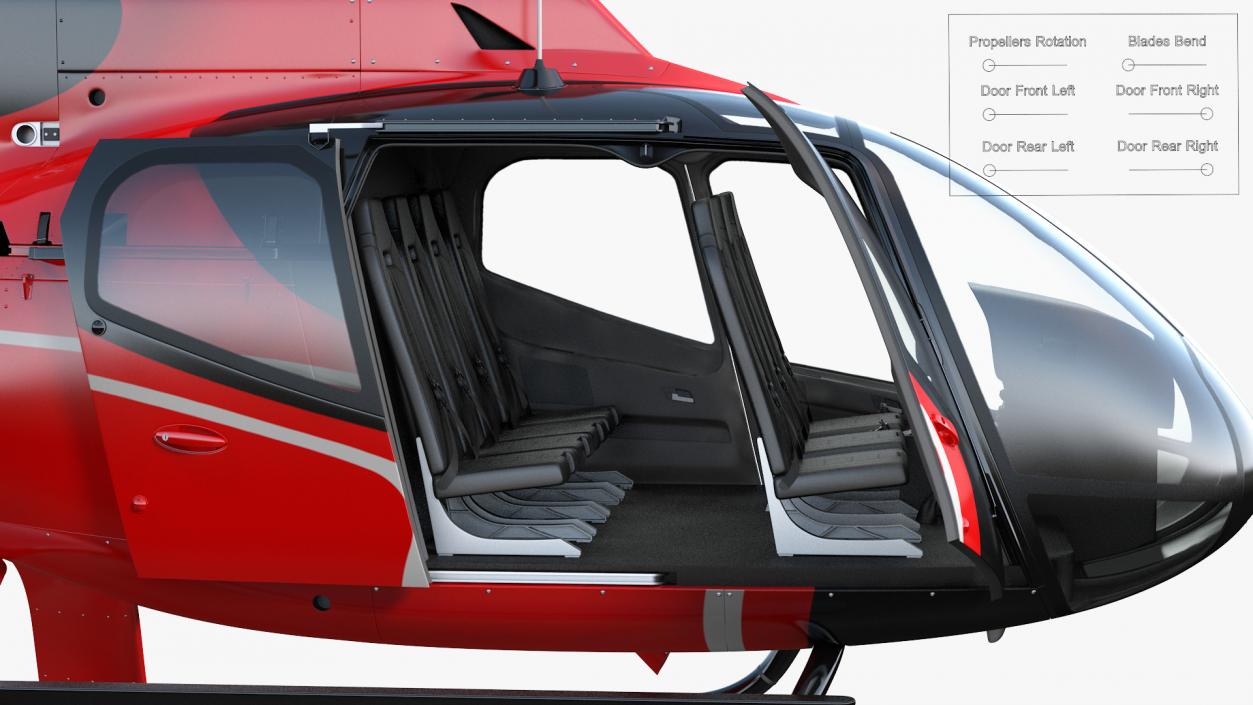 3D model Civil Helicopter Airbus H130 Rigged