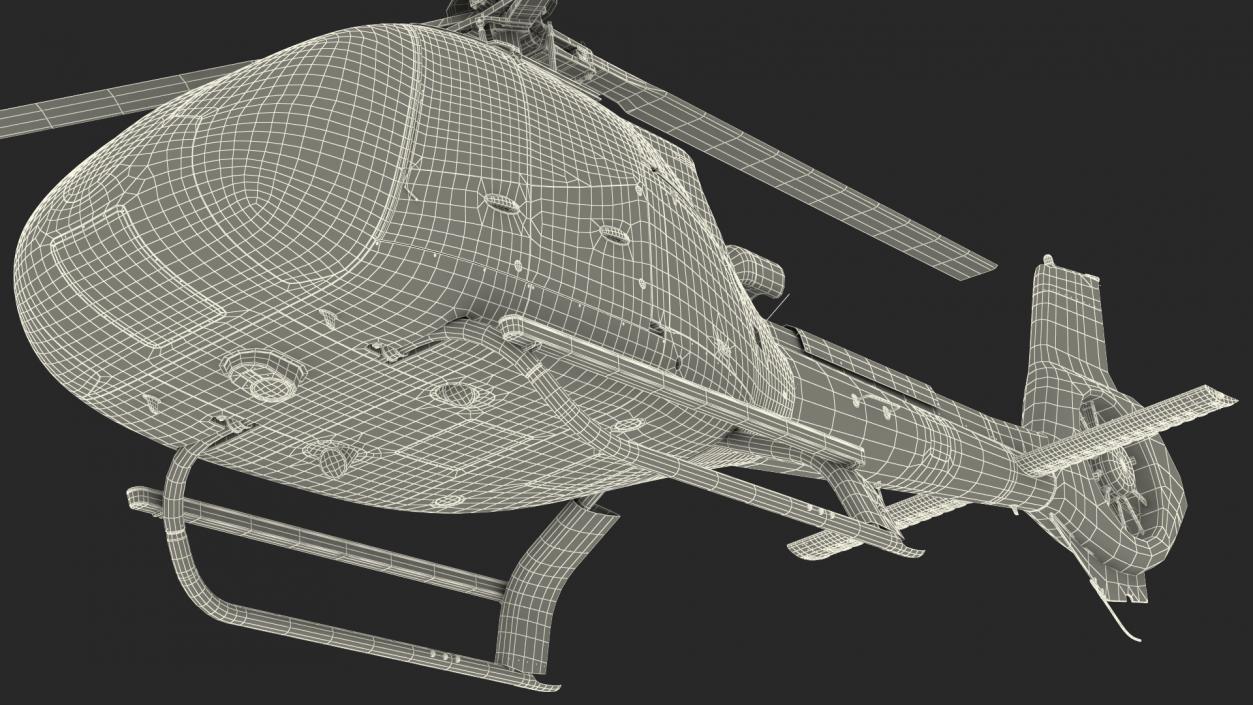 3D model Civil Helicopter Airbus H130 Rigged