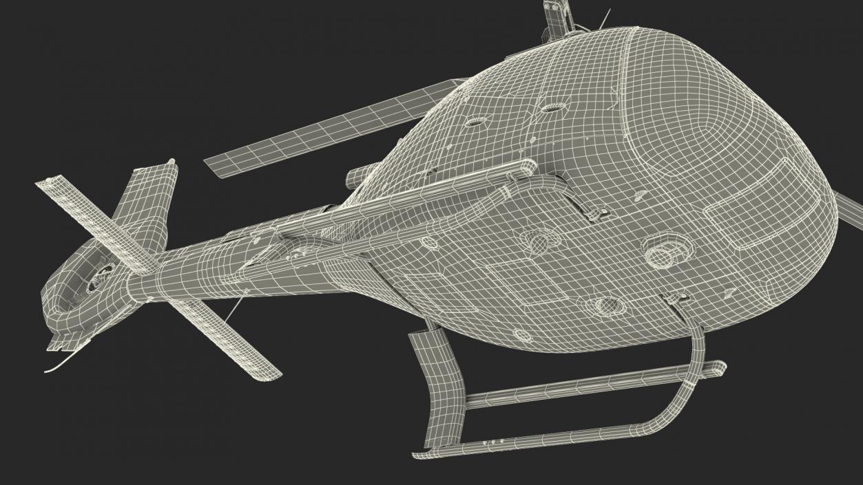 3D model Civil Helicopter Airbus H130 Rigged