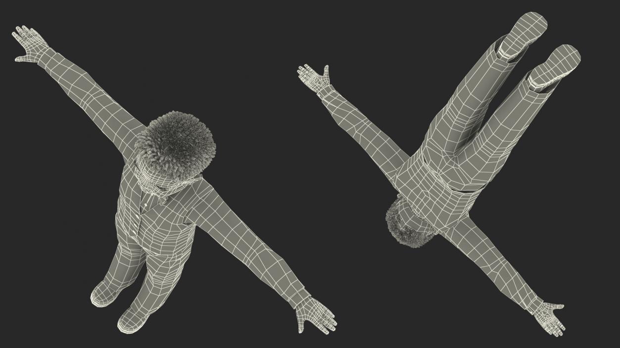 Black Child Boy Party Style T-Pose 3D model