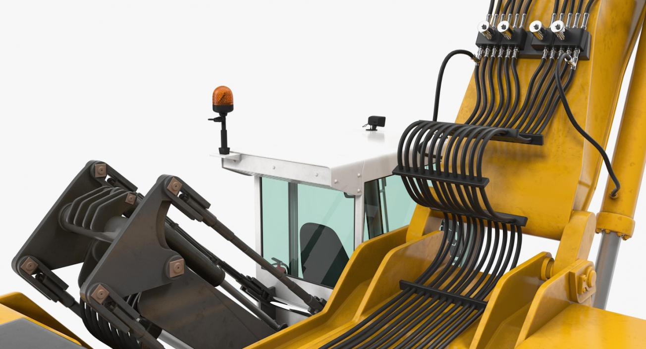 3D model Wheeled Excavator Generic