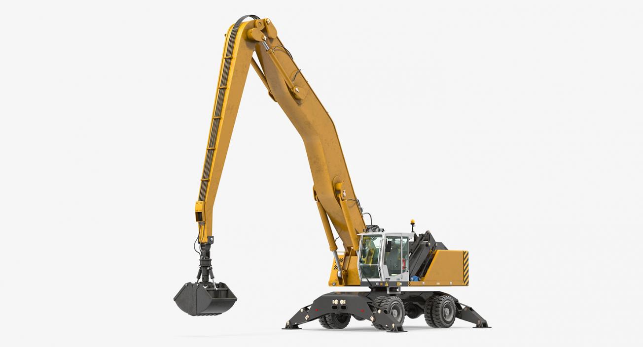 3D model Wheeled Excavator Generic