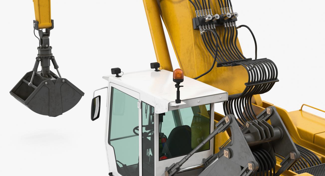 3D model Wheeled Excavator Generic