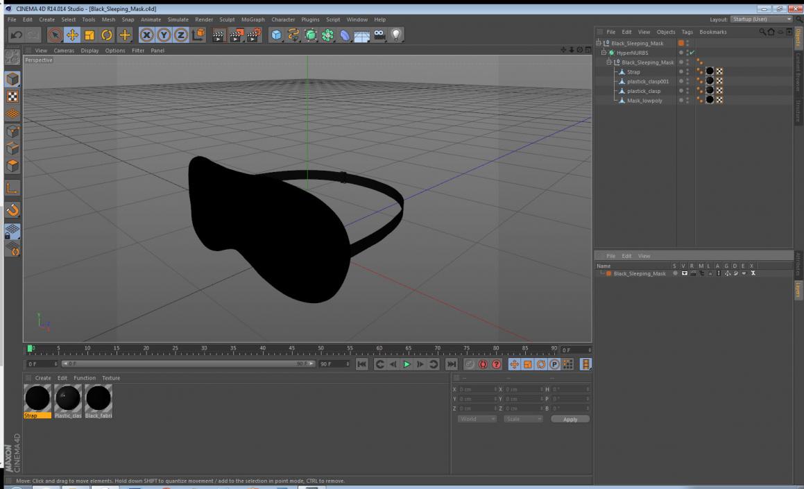 Black Sleeping Mask 3D model