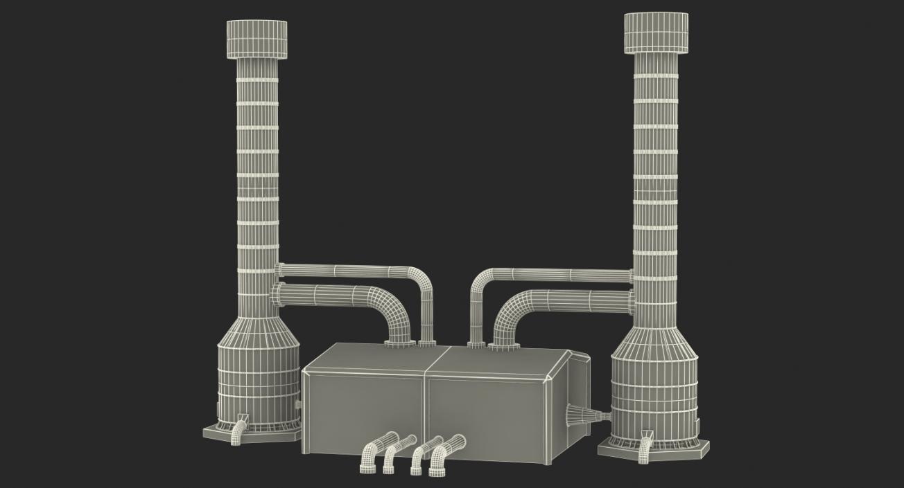 3D Geothermal Power Plant Cooling Tower