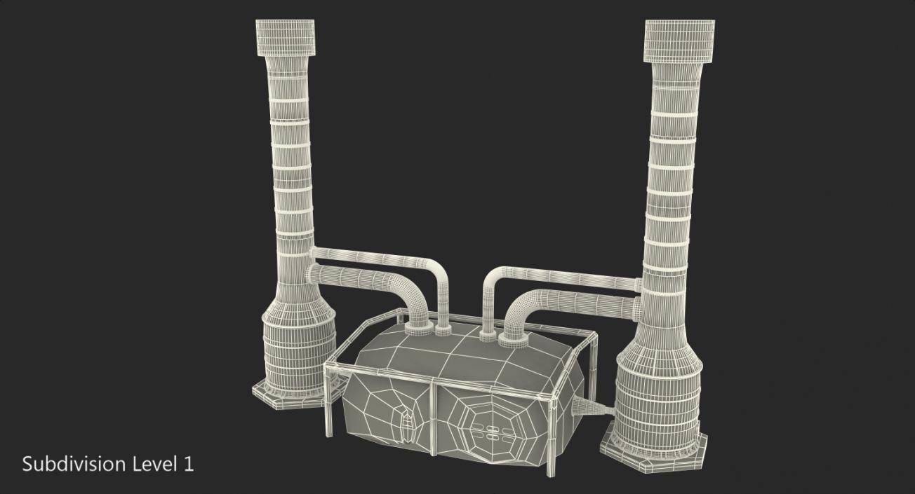 3D Geothermal Power Plant Cooling Tower