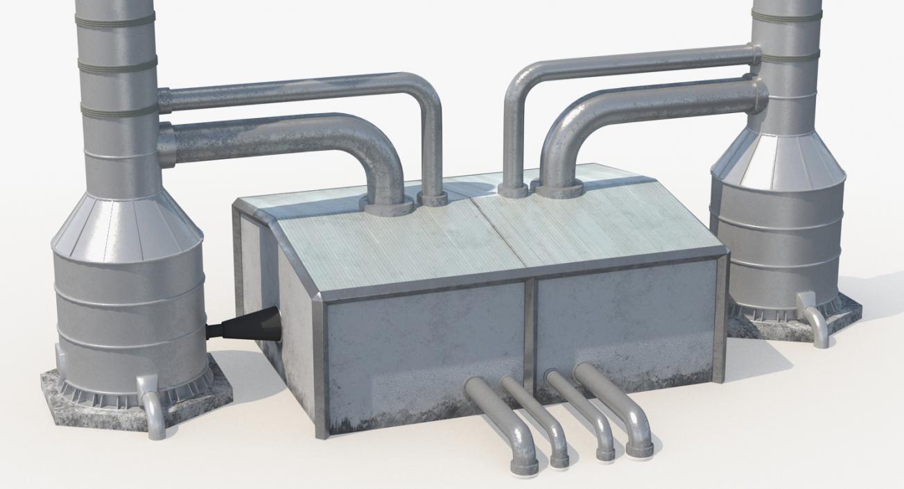 3D Geothermal Power Plant Cooling Tower