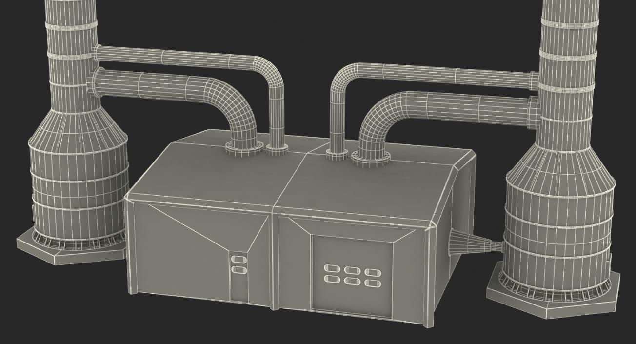 3D Geothermal Power Plant Cooling Tower