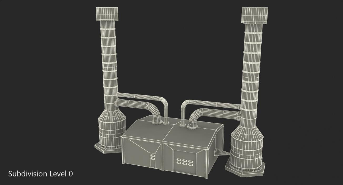 3D Geothermal Power Plant Cooling Tower