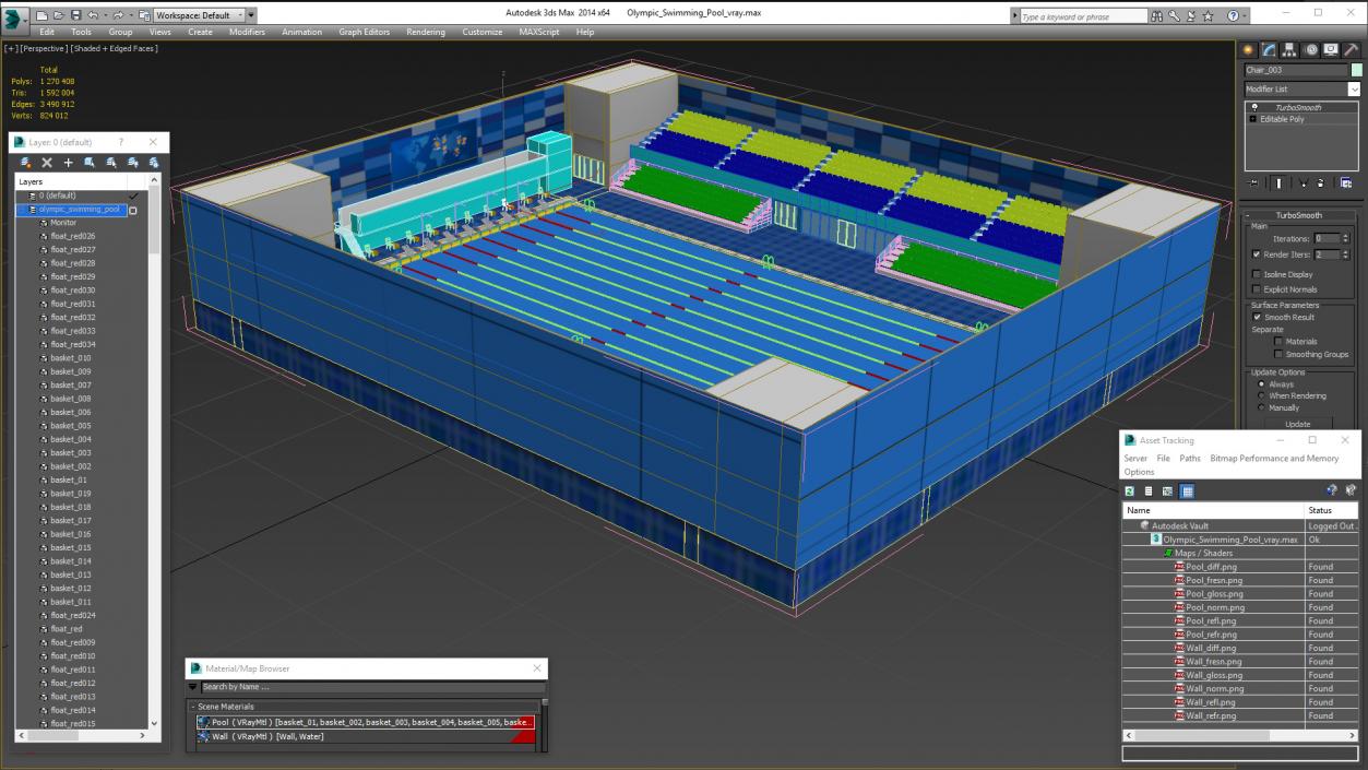 3D Olympic Swimming Pool