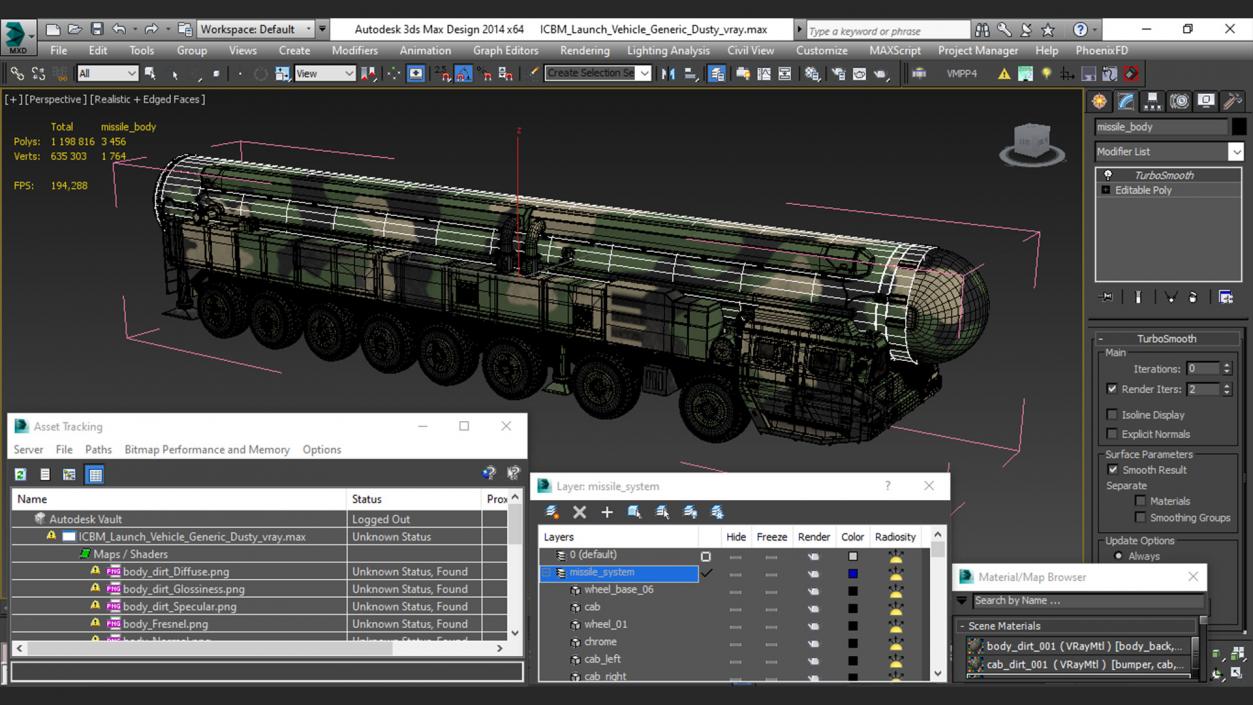 3D model ICBM Launch Vehicle Dusty