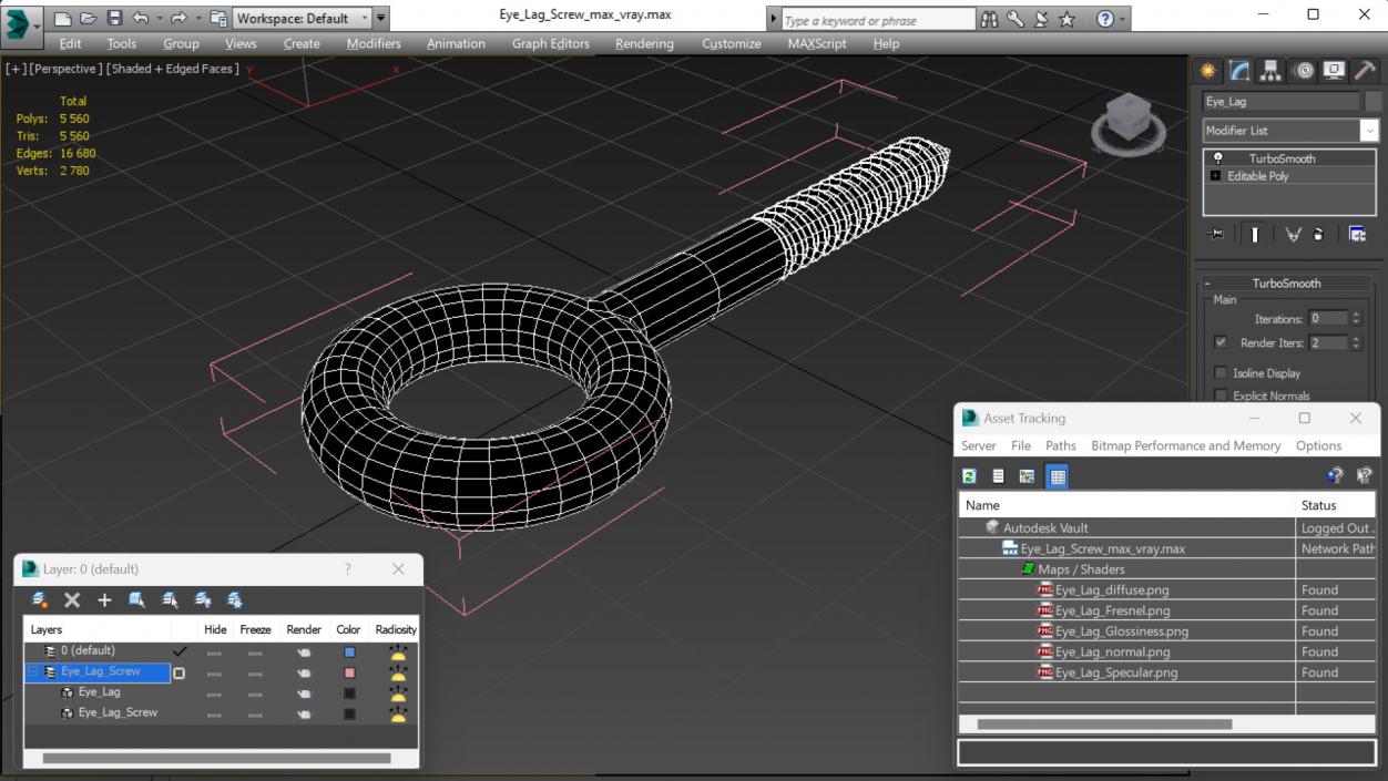 3D model Eye Lag Screw 2