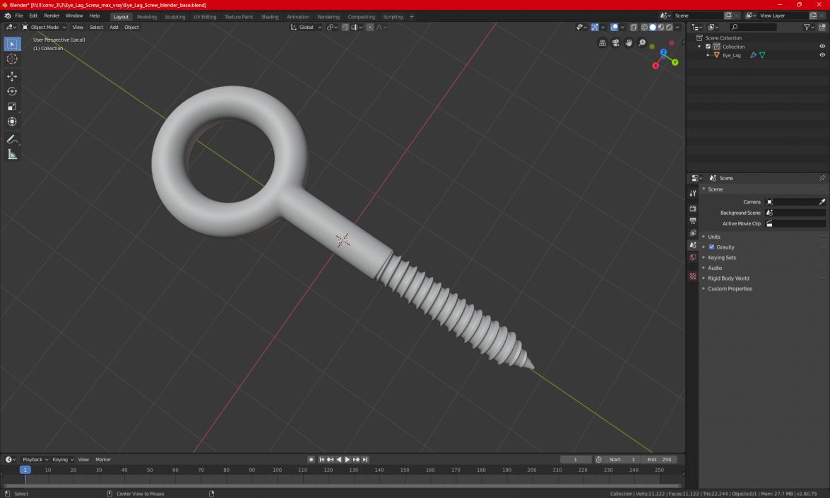 3D model Eye Lag Screw 2