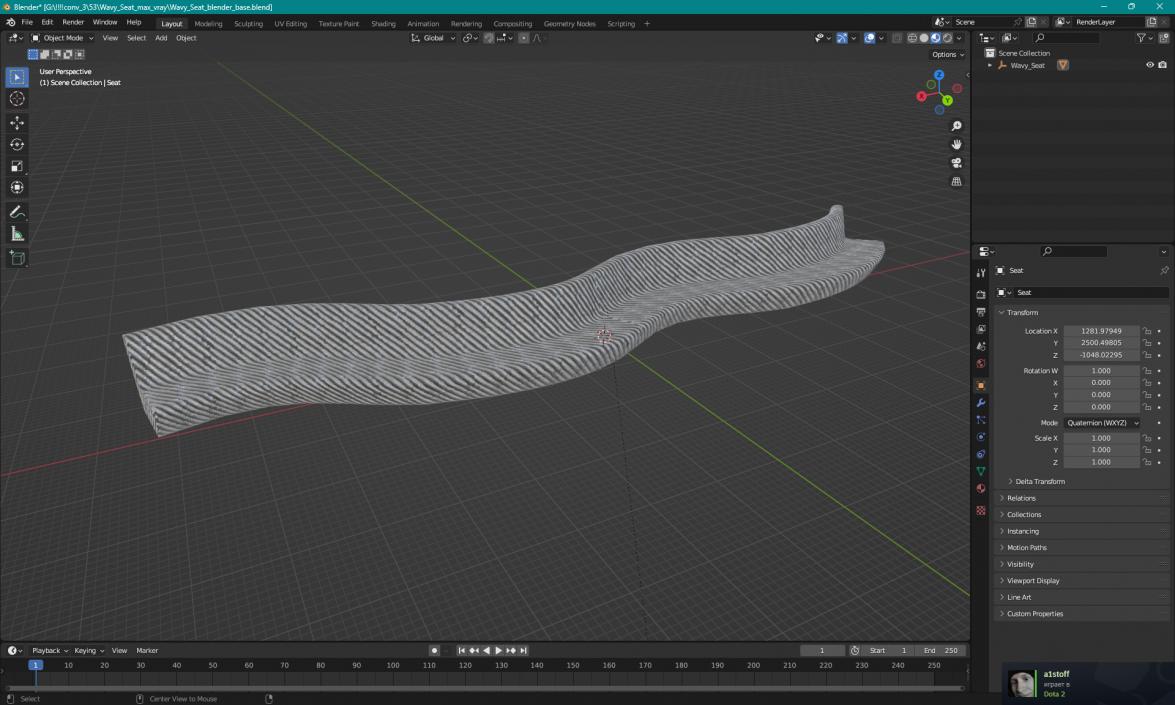 Wavy Seat 3D model