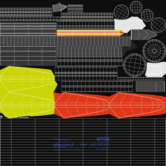 3D Aluminium Dart Syringe Genia model