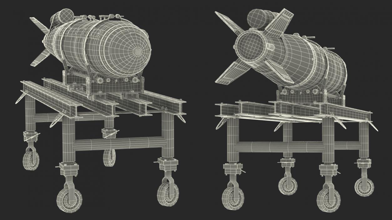 Cart with Israel Nuclear Warhead 3D