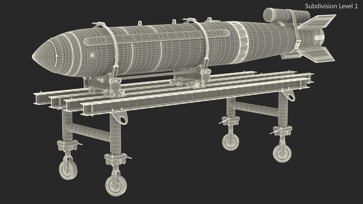 Cart with Israel Nuclear Warhead 3D