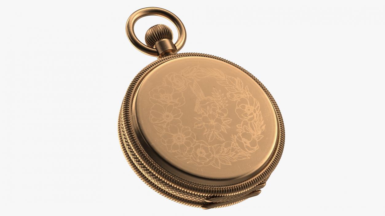 3D Vintage Brass Pocket Watch Closed model