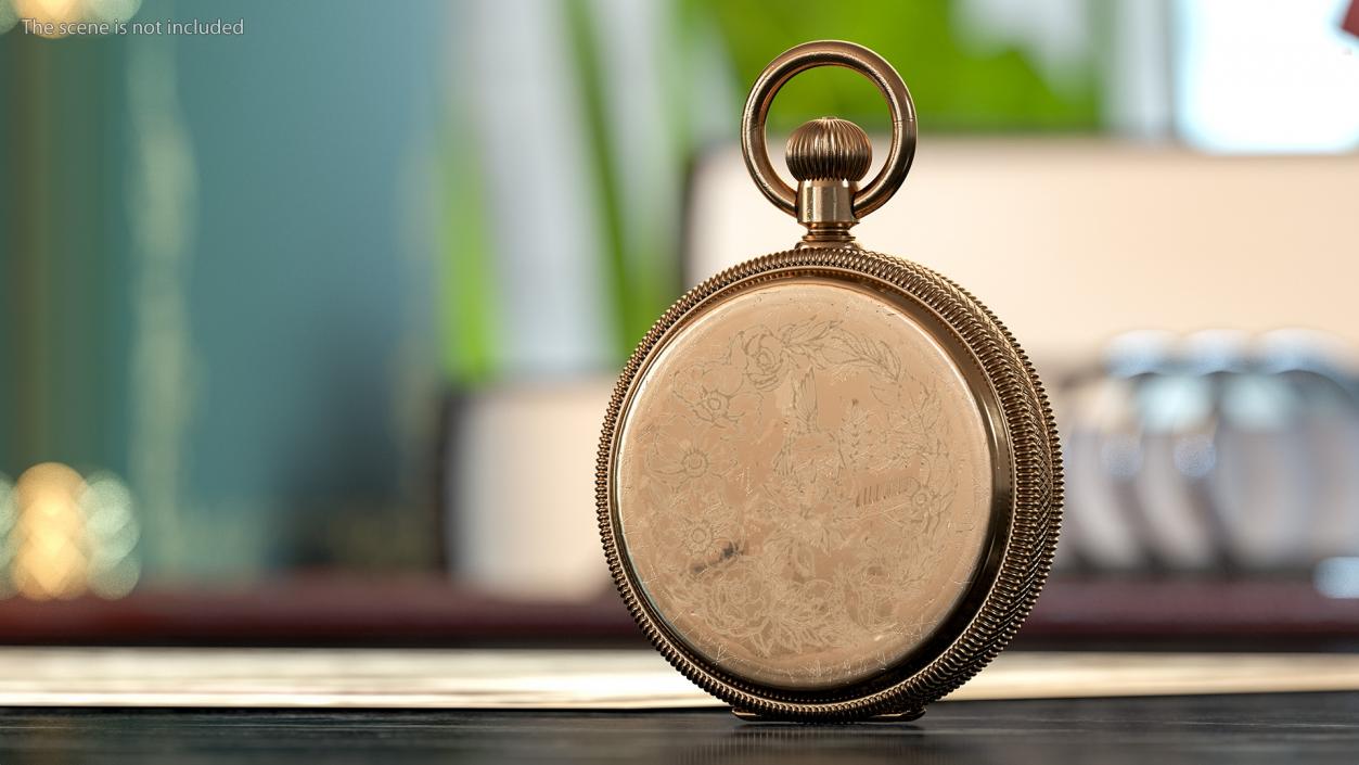 3D Vintage Brass Pocket Watch Closed model