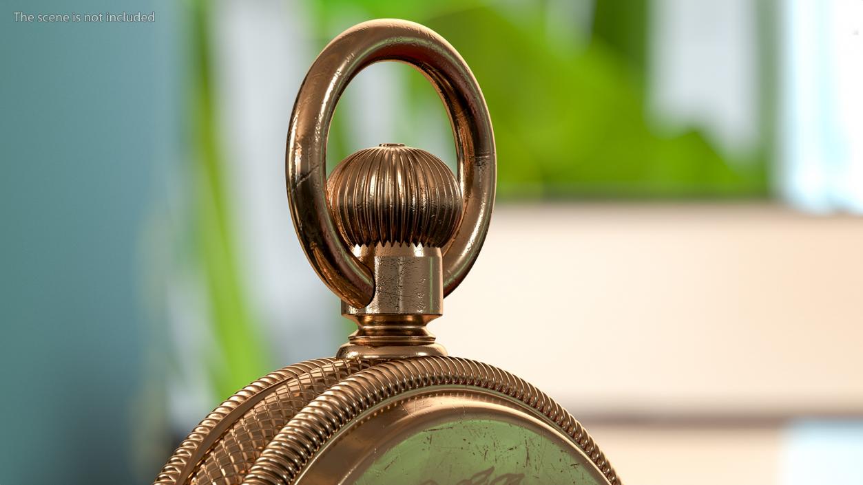 3D Vintage Brass Pocket Watch Closed model