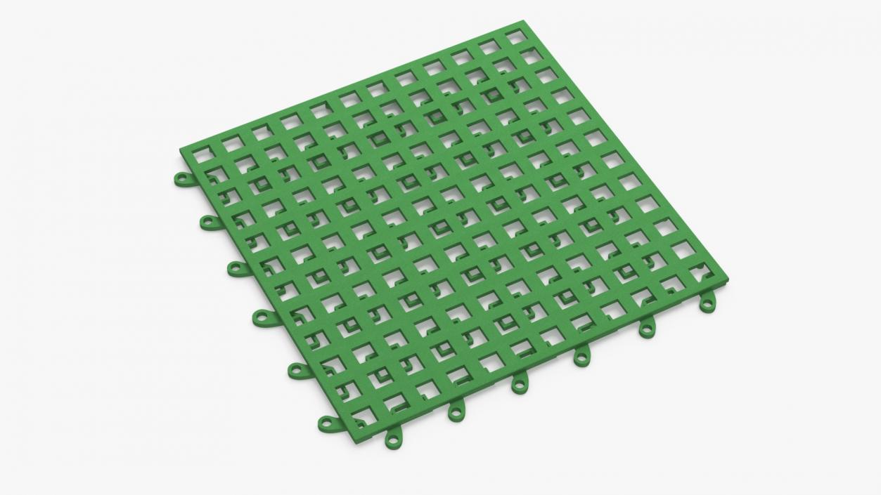 PVC Floor Mat Piece Green 2 3D