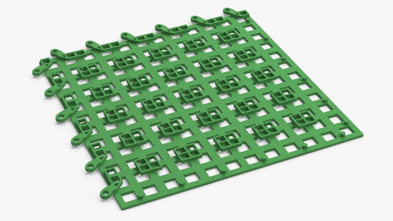 PVC Floor Mat Piece Green 2 3D