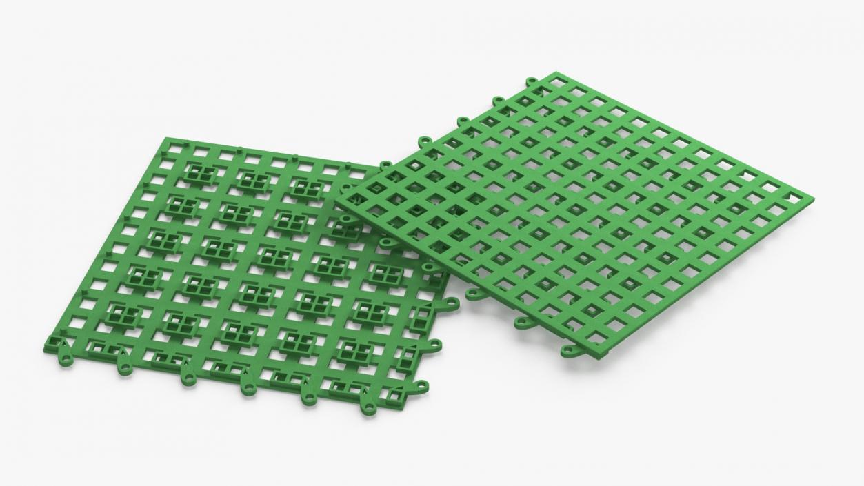 PVC Floor Mat Piece Green 2 3D