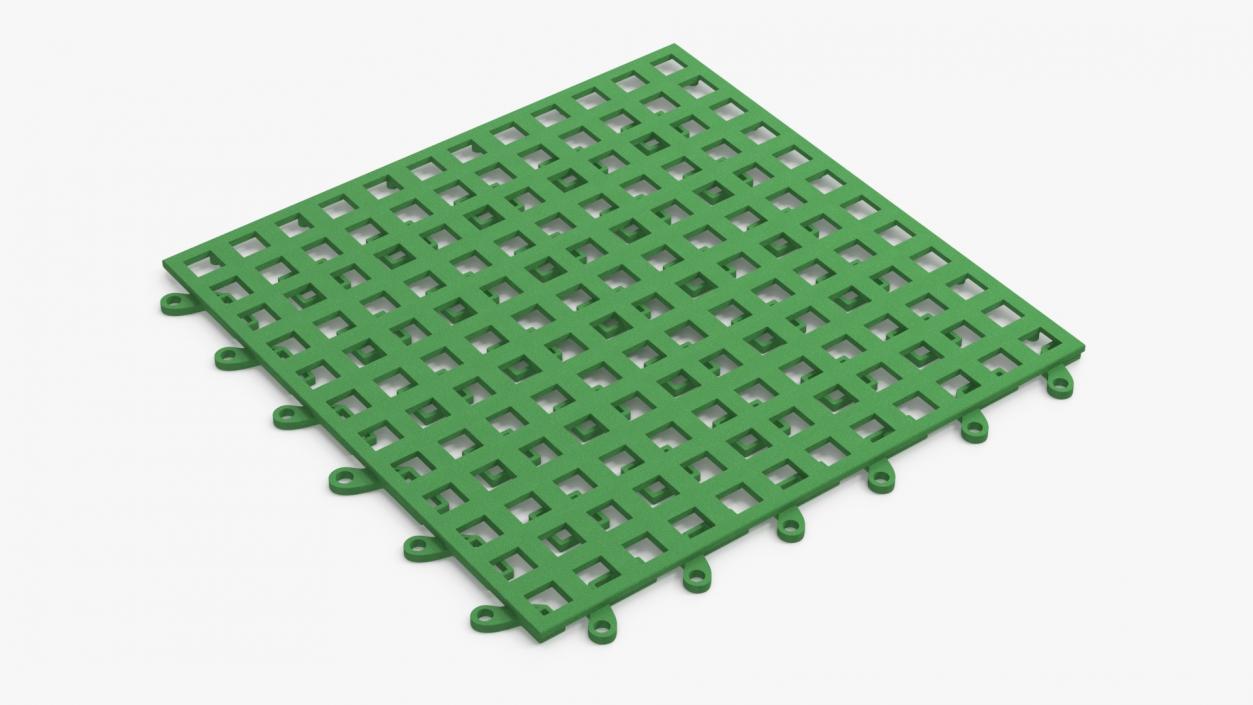 PVC Floor Mat Piece Green 2 3D