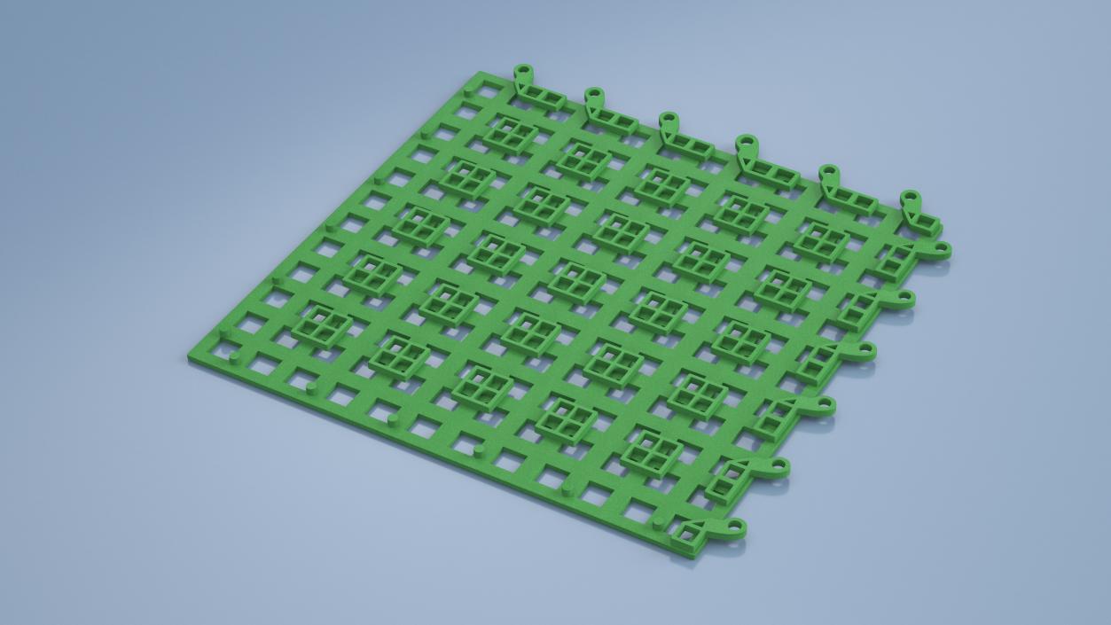 PVC Floor Mat Piece Green 2 3D