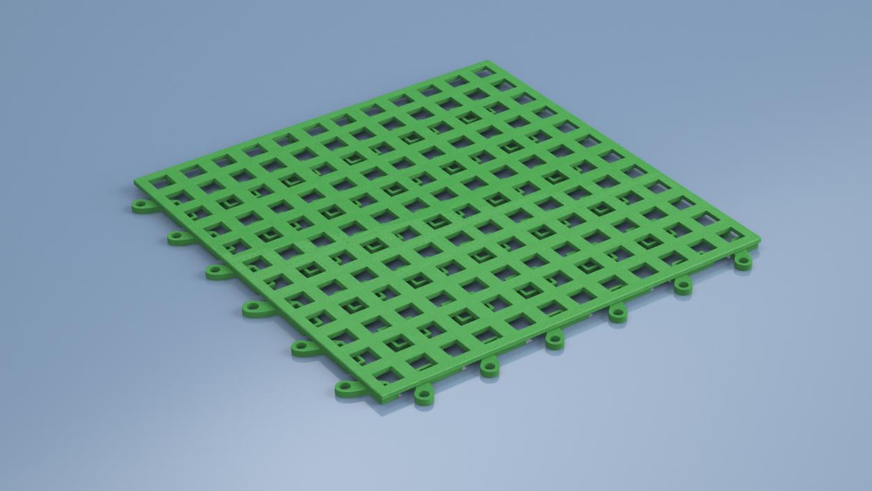 PVC Floor Mat Piece Green 2 3D