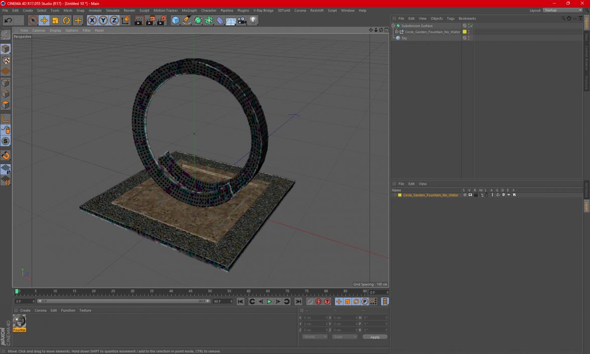 3D Circle Garden Fountain No Water