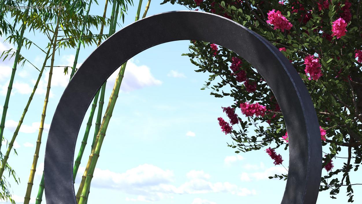 3D Circle Garden Fountain No Water