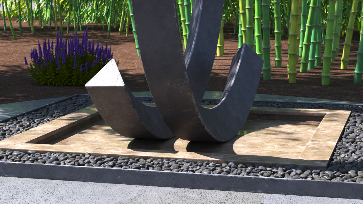 3D Circle Garden Fountain No Water