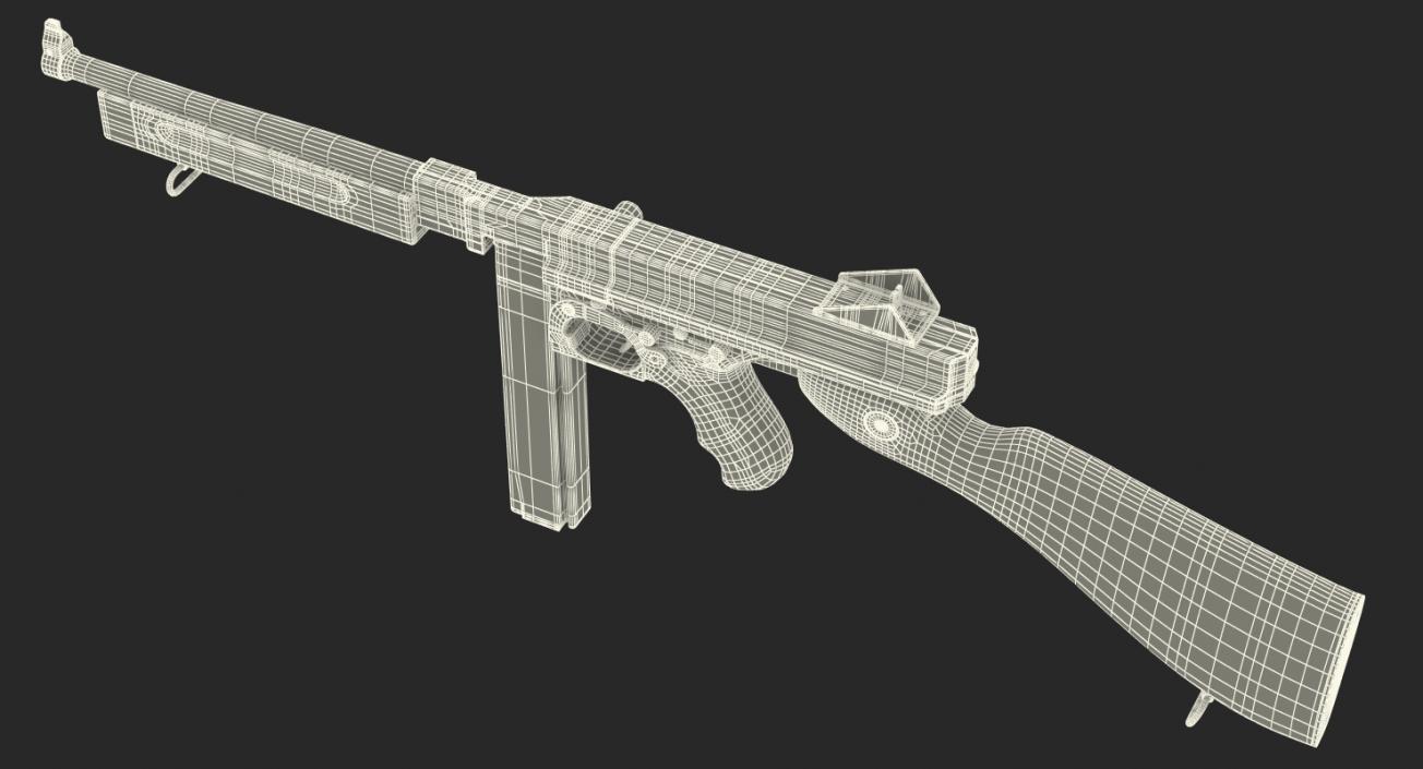 Submachine Gun Thompson M1A1 SMG 3D