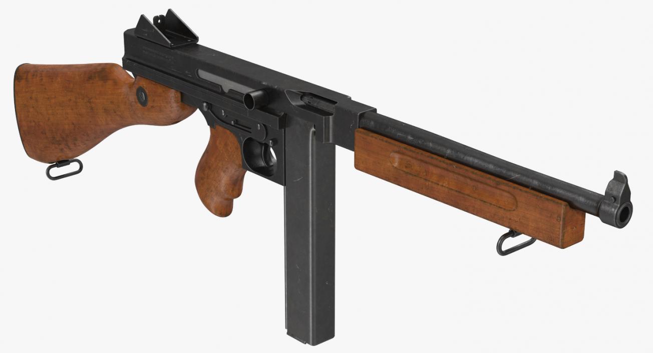 Submachine Gun Thompson M1A1 SMG 3D