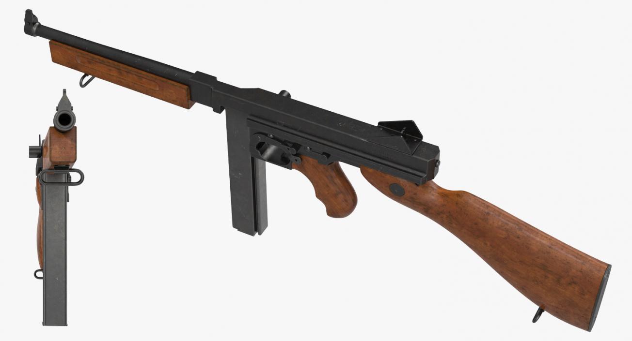 Submachine Gun Thompson M1A1 SMG 3D