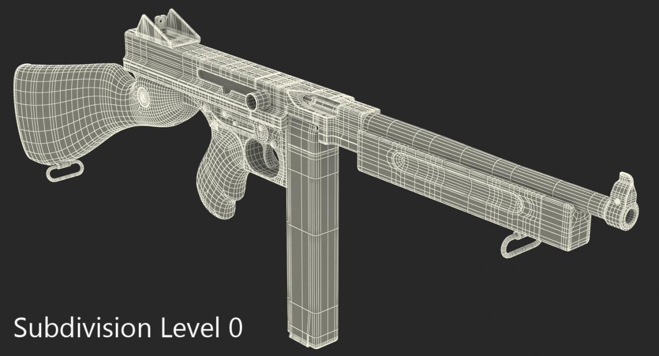 Submachine Gun Thompson M1A1 SMG 3D