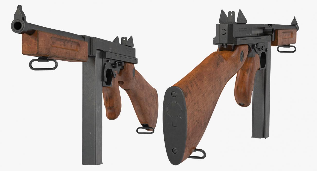 Submachine Gun Thompson M1A1 SMG 3D