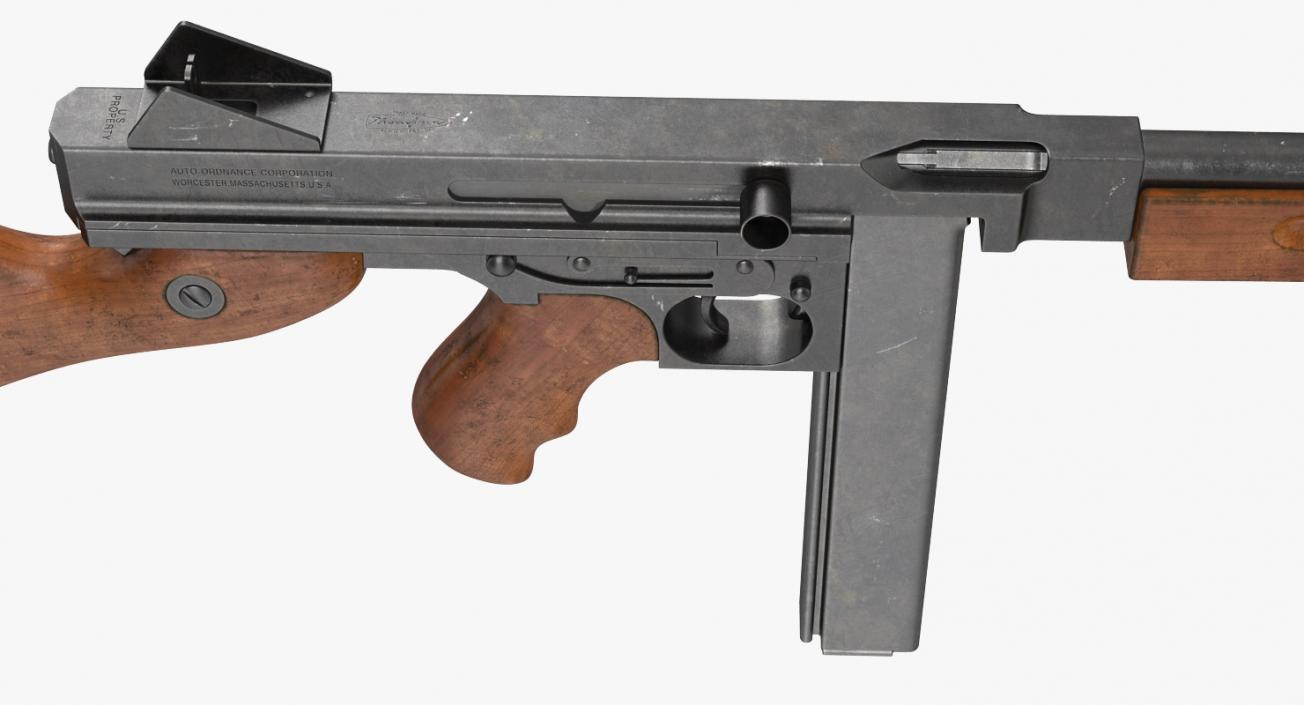 Submachine Gun Thompson M1A1 SMG 3D