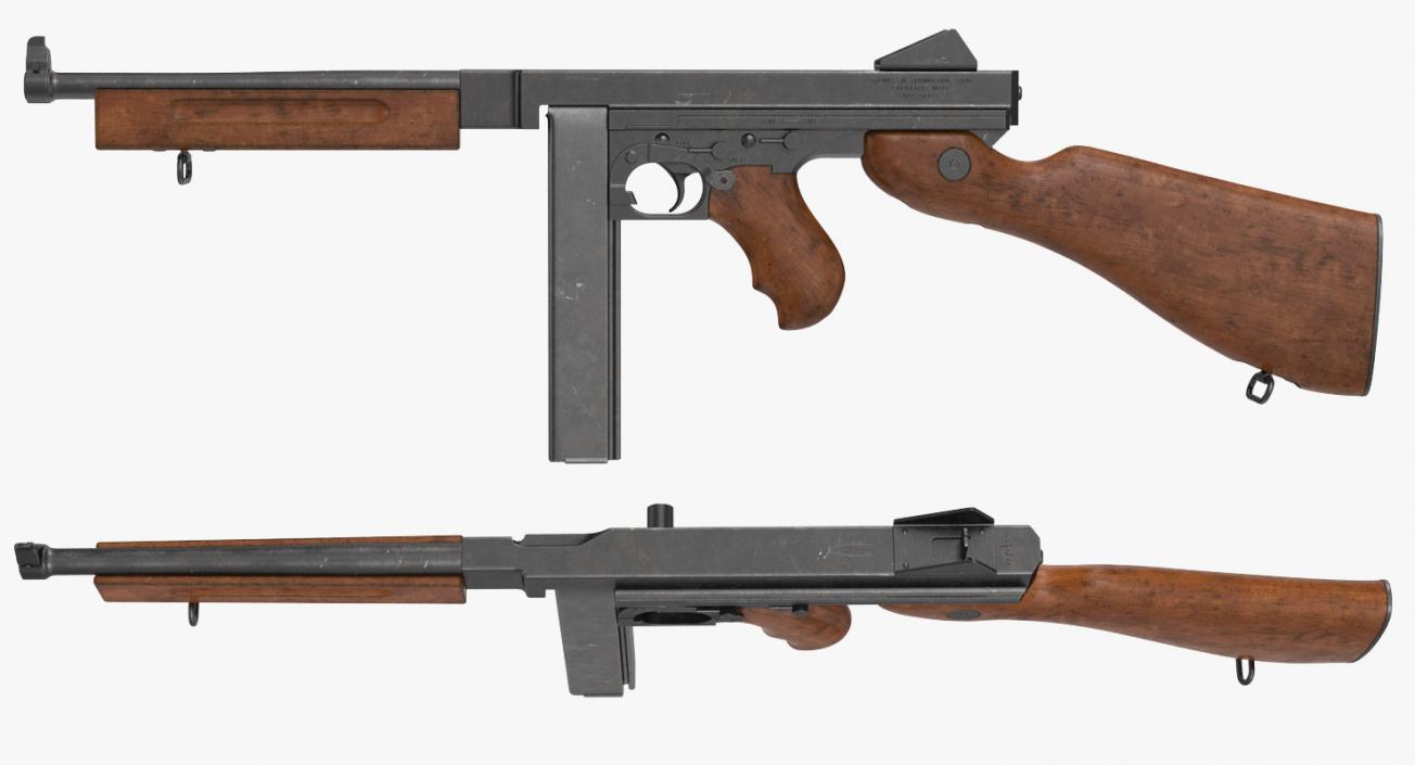 Submachine Gun Thompson M1A1 SMG 3D