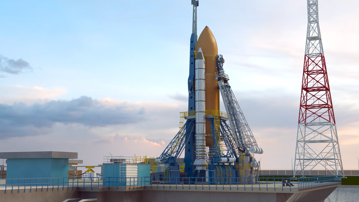 Space Shuttle External Tank and Rocket Boosters 3D